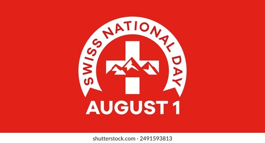 Swiss national day august 1 background vector