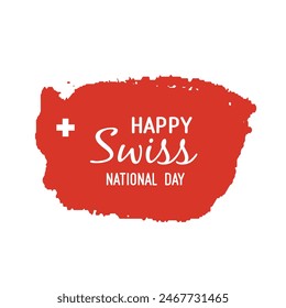 Swiss National Day celebration. Switzerland flag design element. August 1. Important day. Grunge flag and patriotic elements. Creative concept for posters, greetings, banners, backgrounds