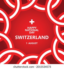 Swiss national day celebration template. Public holiday in Switzerland.