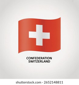 Confederação Suíça Bandeira Suíça, ilustração de arte vetorial sobre fundo branco

