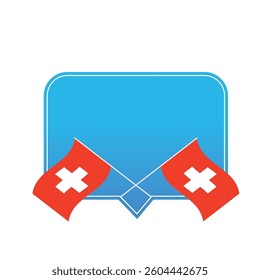 Swiss national day vector cartoon banner