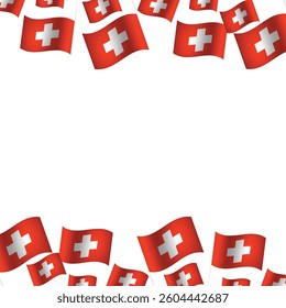 Swiss national day vector cartoon banner