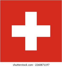 the Swiss national flag of Switzerland, Europe - isolated vector illustration