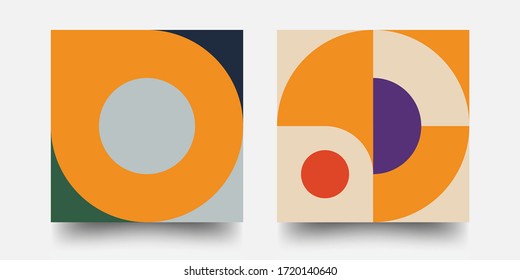 Swiss Pattern Background. Abstract Bauhaus Geometric Pattern. Swiss modernism. Eps10 vector.