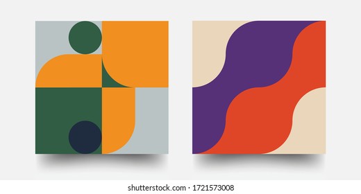 Swiss Pattern Background. Abstract Bauhaus Geometric Pattern. Swiss modernism. Eps10 vector.