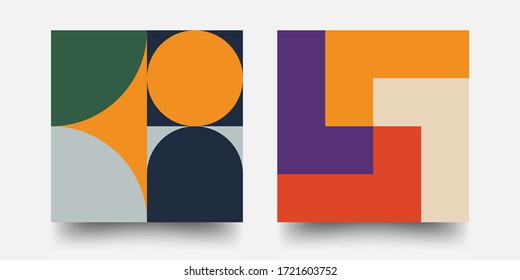 Swiss Pattern Background. Abstract Bauhaus Geometric Pattern. Swiss modernism. Eps10 vector.