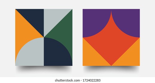 Swiss Pattern Background. Abstract Bauhaus Geometric Pattern. Swiss modernism. Eps10 vector.
