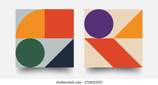 Swiss Pattern Background. Abstract Bauhaus Geometric Pattern. Swiss modernism. Eps10 vector.