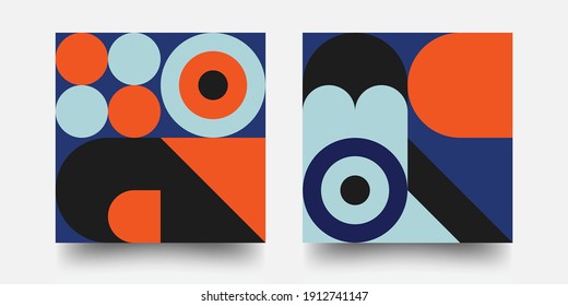 Swiss Pattern Background. Abstract Bauhaus Geometric Pattern. Swiss modernism. Eps10 vector.