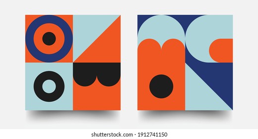 Swiss Pattern Background. Abstract Bauhaus Geometric Pattern. Swiss modernism. Eps10 vector.