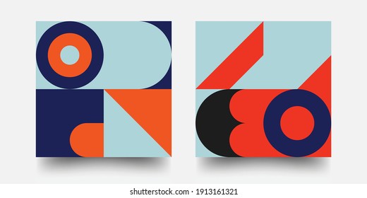 Swiss Pattern Background. Abstract Bauhaus Geometric Pattern. Swiss modernism. Eps10 vector.