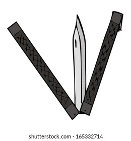 Swiss pocket folding knife, vector illustration