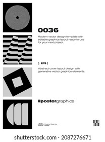 Diseño de plantillas de diseño de afiches suizos con tipografía limpia y patrón vectorial mínimo con formas geométricas abstractas coloridas. Ideal para marca, presentación, impresión de álbum, encabezado de sitio web, banner web.