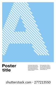 Swiss poster layout with letter A