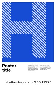 Swiss poster layout with letter H