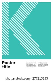 Swiss poster layout with letter K