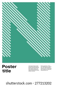 Swiss poster layout with letter N