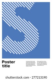 Swiss poster layout with letter S