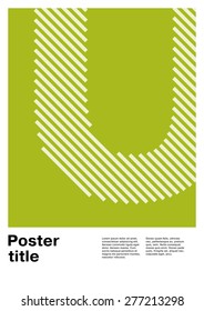 Swiss poster layout with letter U