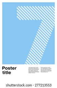 Swiss poster layout with number 7