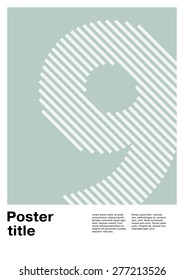 Swiss poster layout with number 9