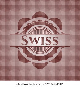 Swiss red seamless geometric pattern emblem. Seamless.