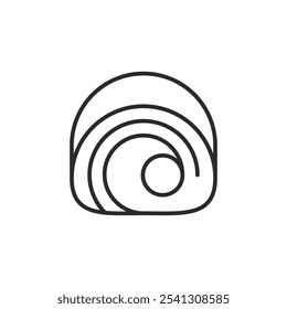 Schweizer Rollkuchen-Symbol. Einfaches Schweizer Rollkuchen-Symbol mit Spiraldesign für Social Media, App und Web-Design. Vektorgrafik.