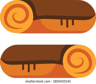 Swiss Roll Concept Vector Color Icon Design, Baked goods and flour based food Product Symbol on White background, Confectionery items Sign