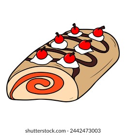 Swiss roll illustration isolated vector isolated