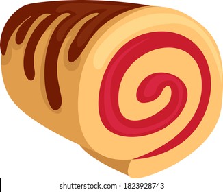 Schweizer Roll, Illustration, Vektorgrafik auf weißem Hintergrund