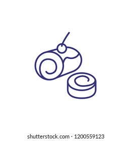 Swiss roll line icon. Cake, treat, snack. Pastry concept. Vector illustration can be used for topics like dessert, cuisine, cafe