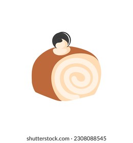swiss roll with vanilla cream