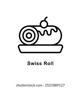 Swiss Roll vector  Outline icon style illustration. Symbol on White background EPS 10 File