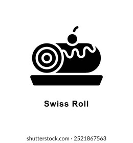 Swiss Roll vetor ícone sólido ilustração estilo. Símbolo no plano de fundo branco EPS 10 Arquivo