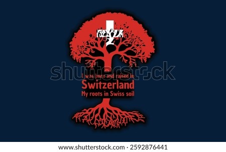 Swiss roots and symbolism: a tree with the Swiss flag, embodying national pride and love for nature
