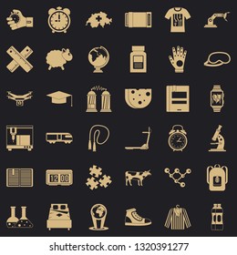 Swiss science icons set. Simple style of 36 swiss science vector icons for web for any design