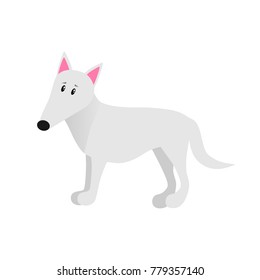 swiss shepherd cartoon dog vector isolated on white background