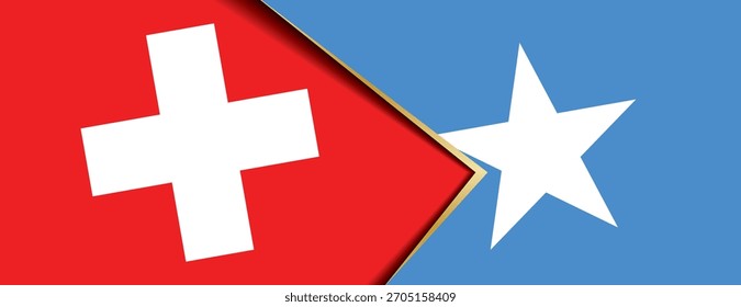 Schweizer und somalische Flaggen als Symbol für bilaterale Zusammenarbeit überlappt