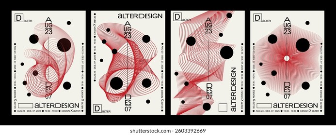 Swiss Style. Artworks, posters inspired postmodern of vector abstract dynamic symbols with bold geometric shapes, useful for web background, art design, magazine front page, cover artwork.