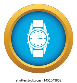 Swiss watch icon blue vector isolated on white background for any design