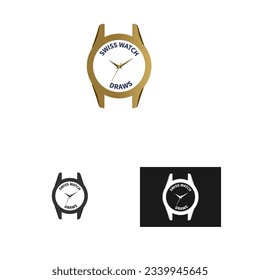 swiss watch logo template. Watches frame logo. vector logo