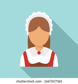 Swiss woman avatar icon. Flat illustration of swiss woman avatar vector icon for web design