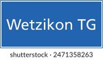 Swiss zip code postal code sign for 8512 Wetzikon TG Thurgau Switzerland