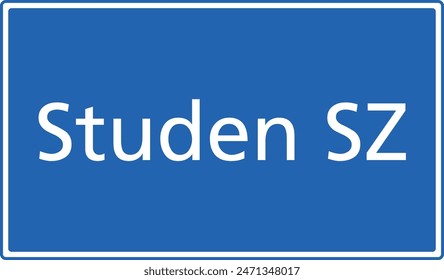 Swiss zip code postal code sign for 8845 Studen SZ Schwyz Switzerland