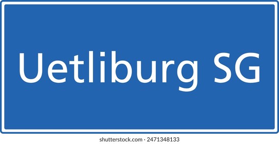 Swiss zip code postal code sign for 8738 Uetliburg SG St. Gallen Switzerland
