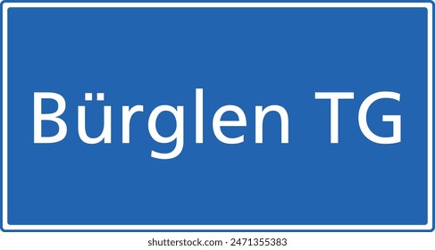 Swiss zip code postal code sign for 8575 Bürglen TG Thurgau Switzerland