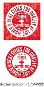 Swiss  zurich red label vector art