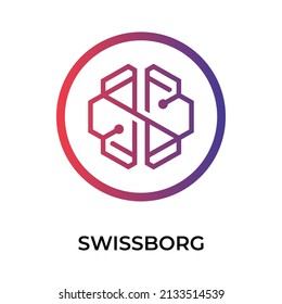 SwissBorg Cryptocurrency token icon. CHSB token symbol. Cryptocurrency vector icon. Flat Vector illustration - Vector