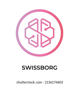 SwissBorg Cryptocurrency token icon. CHSB token symbol. Cryptocurrency vector icon. Flat Vector illustration - Vector