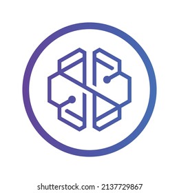 SwissBorg Cryptocurrency token icon. CHSB token symbol. Cryptocurrency vector icon. Flat Vector illustration - Vector